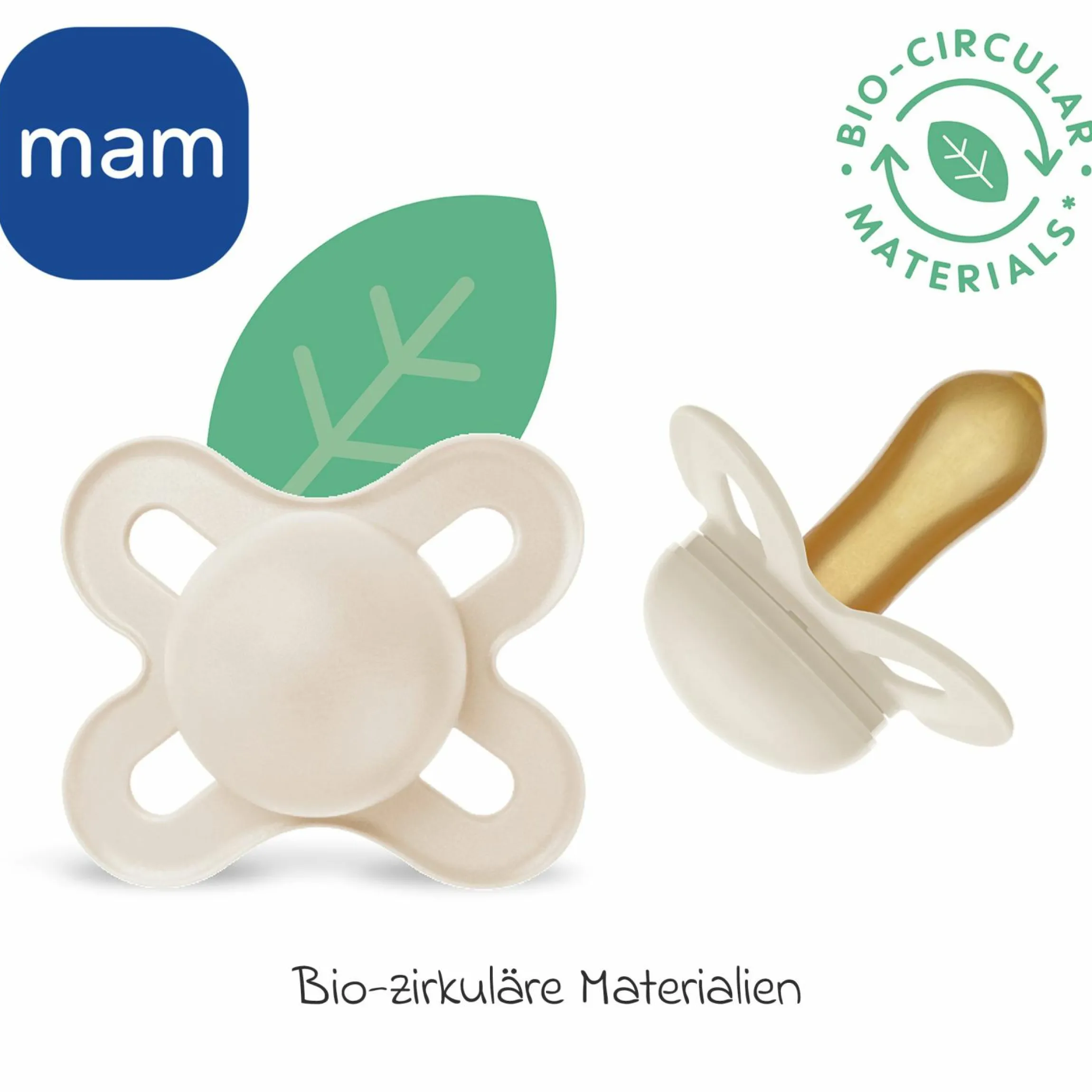 Schnuller 2er Pack Original Start - Naturkautschuk 0-2 M - Grün & Beige