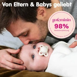 Schnuller 2er Pack Original - Silikon 0-6 M - I Love Daddy - Rosa