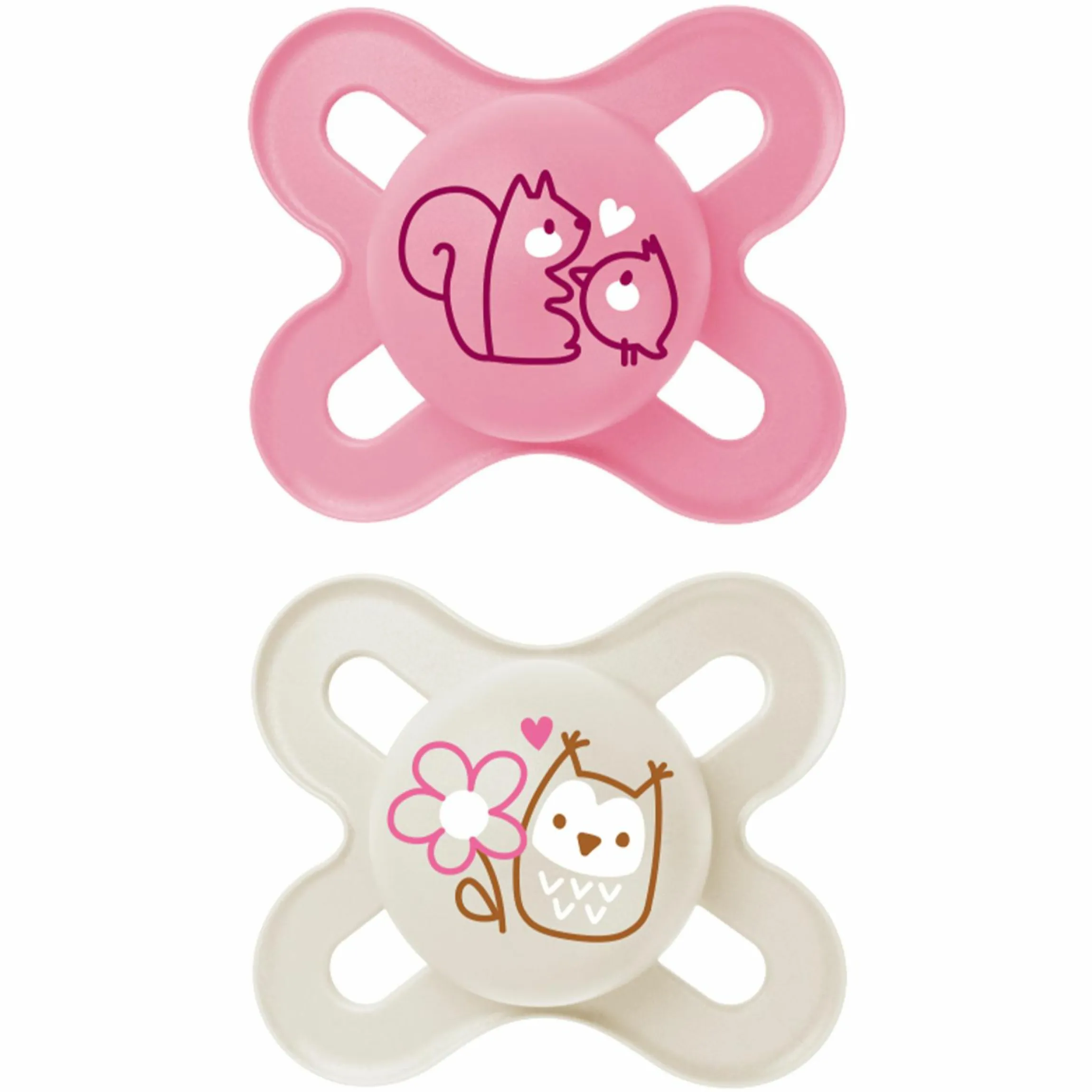Schnuller 2er Pack Original Start - Naturkautschuk 0-2 M - Rosa & Beige