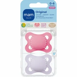 Schnuller 2er Pack Original - Silikon 0-6 M - Pink & Lila