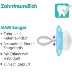 Schnuller 2er Pack Perfect - Silikon - 6-16 M - Blau