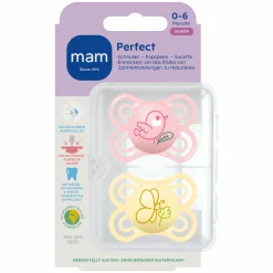 Schnuller 2er Pack Perfect - Silikon - 0-6 M - Rosa