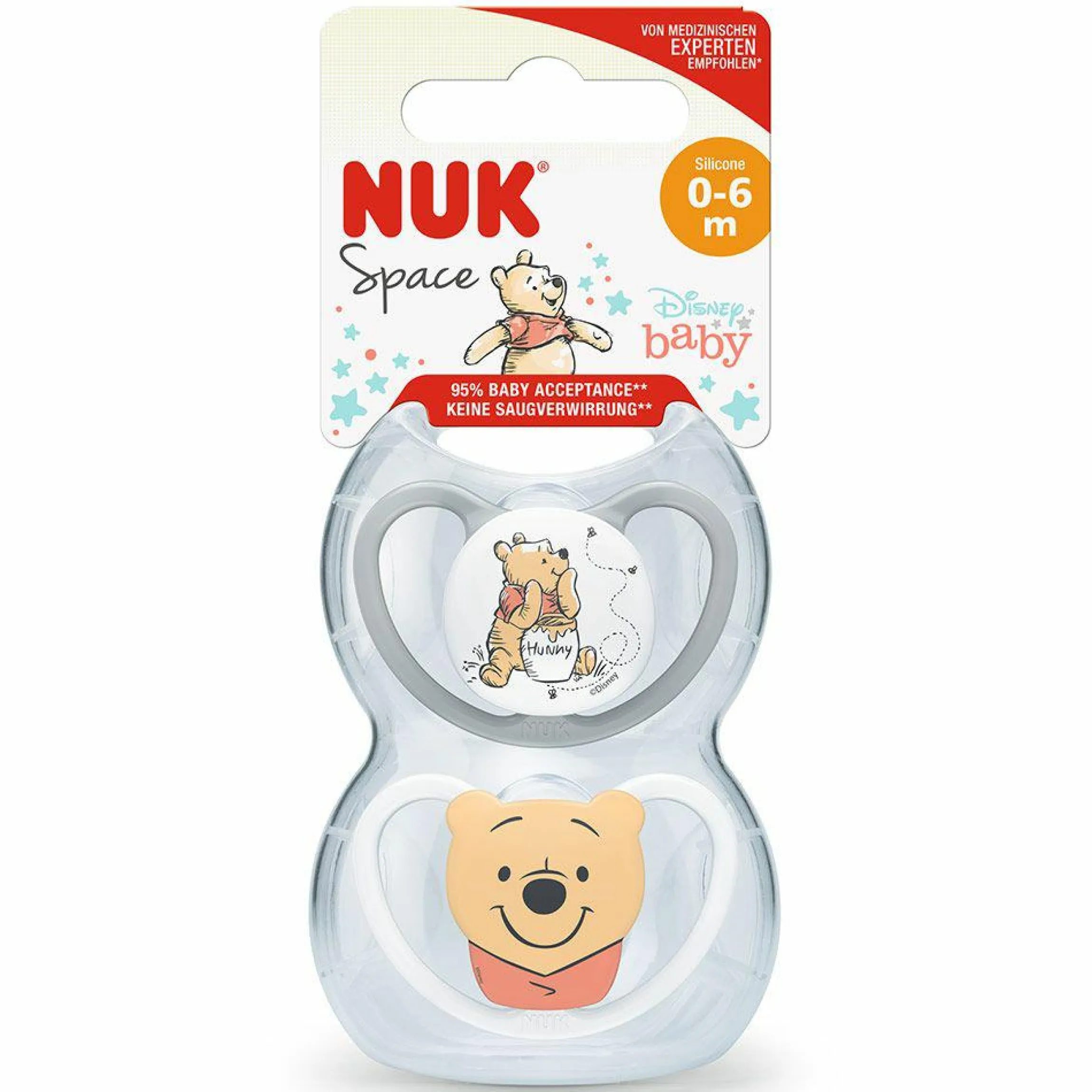 Schnuller 2er Pack Space - Silikon 0-6 M - Disney Winnie Pooh