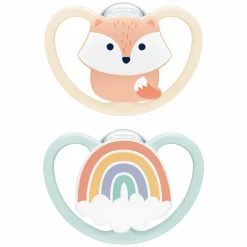 Schnuller 2er Pack Space - Silikon 0-6 M - Fuchs / Regenbogen