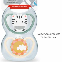 Schnuller 2er Pack Space - Silikon 6-18 M - Zebra Sonne