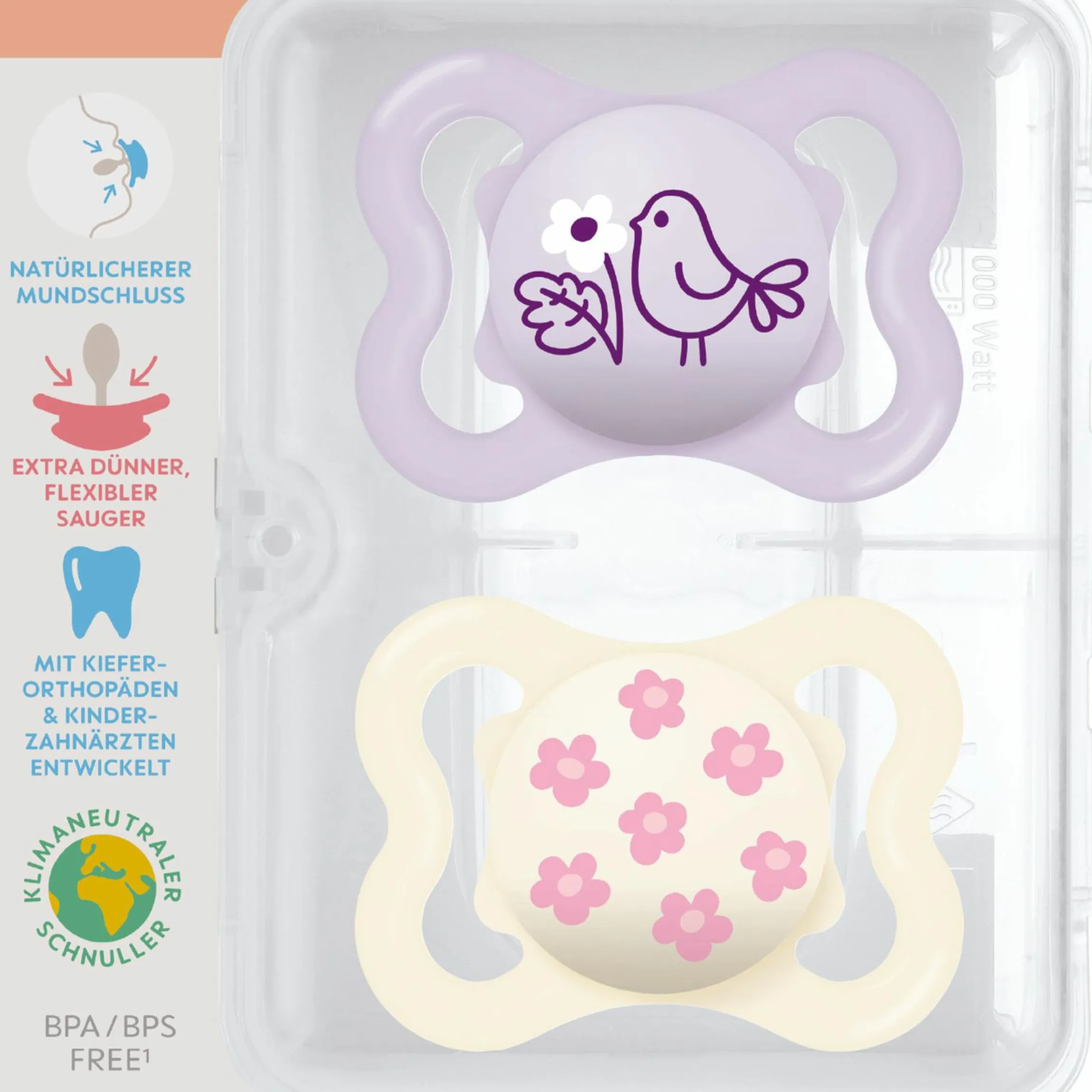 Schnuller 2er Pack Supreme - Silikon 0-6 M - Lila