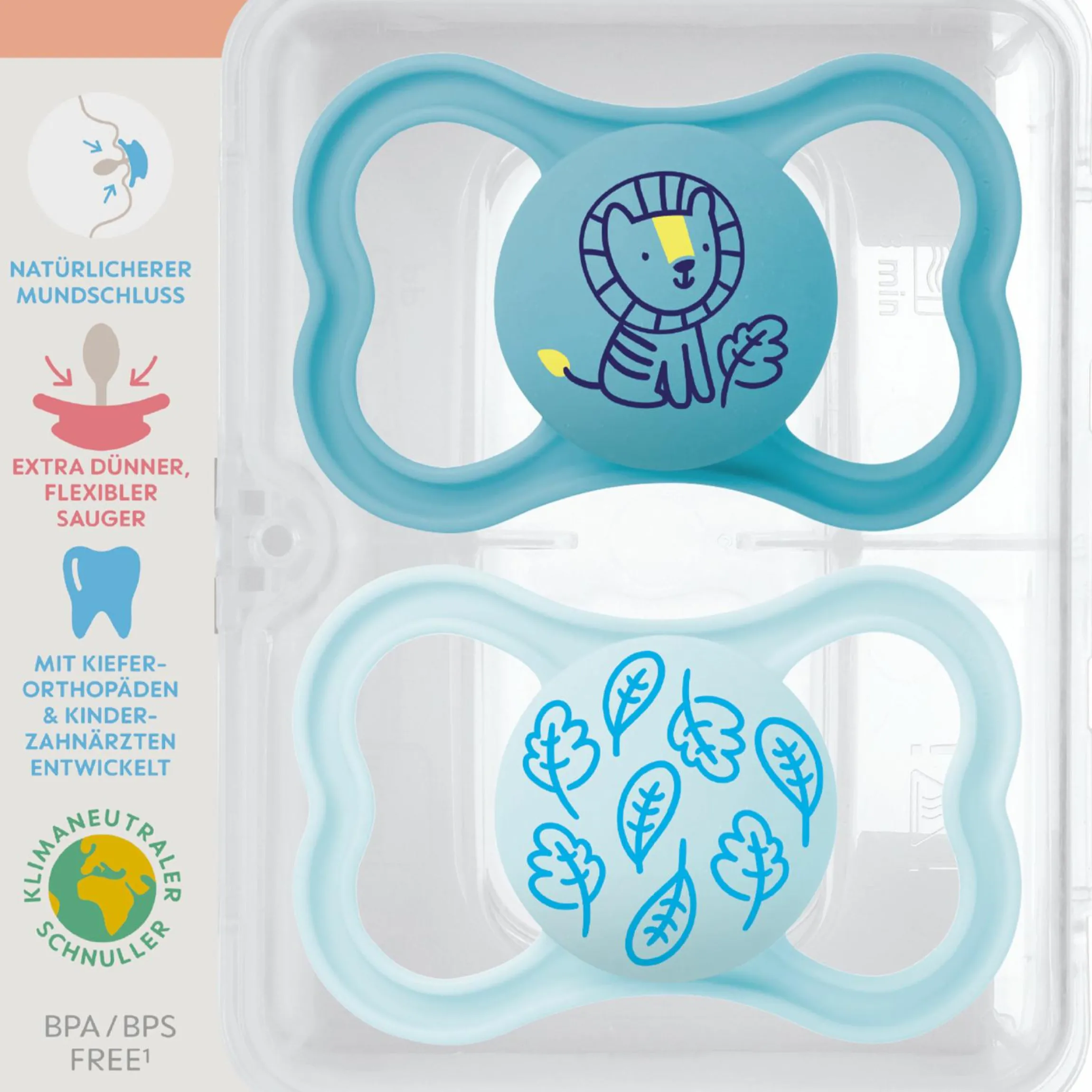 Schnuller 2er Pack Supreme - Silikon 6-16 M - Blau
