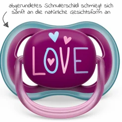 Schnuller 2er Pack Ultra Air ab 18 M - Elefanten / Love