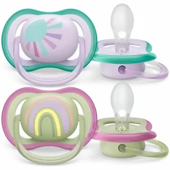 Schnuller 2er Pack Ultra Air 0-6 M - Sonne / Regenbogen - Lila