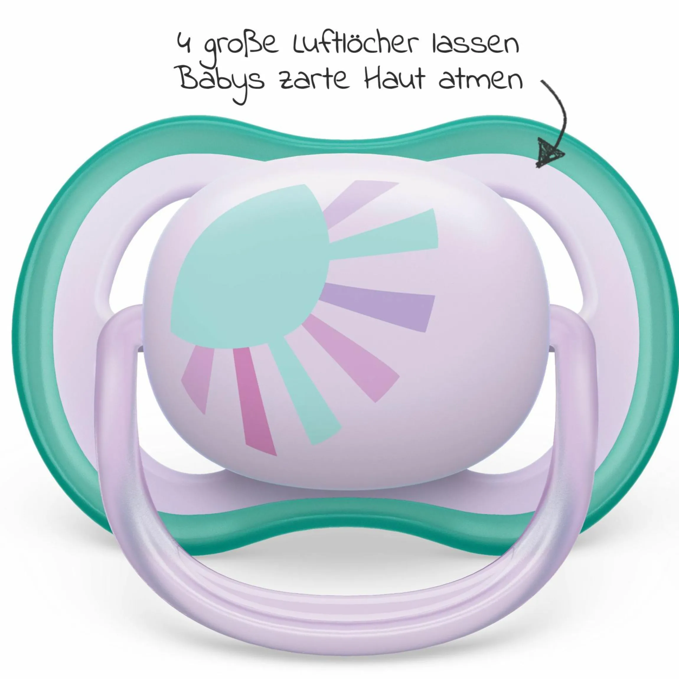 Schnuller 2er Pack Ultra Air 0-6 M - Sonne / Regenbogen - Lila