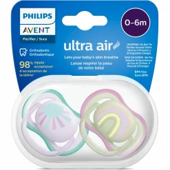 Schnuller 2er Pack Ultra Air 0-6 M - Sonne / Regenbogen - Lila