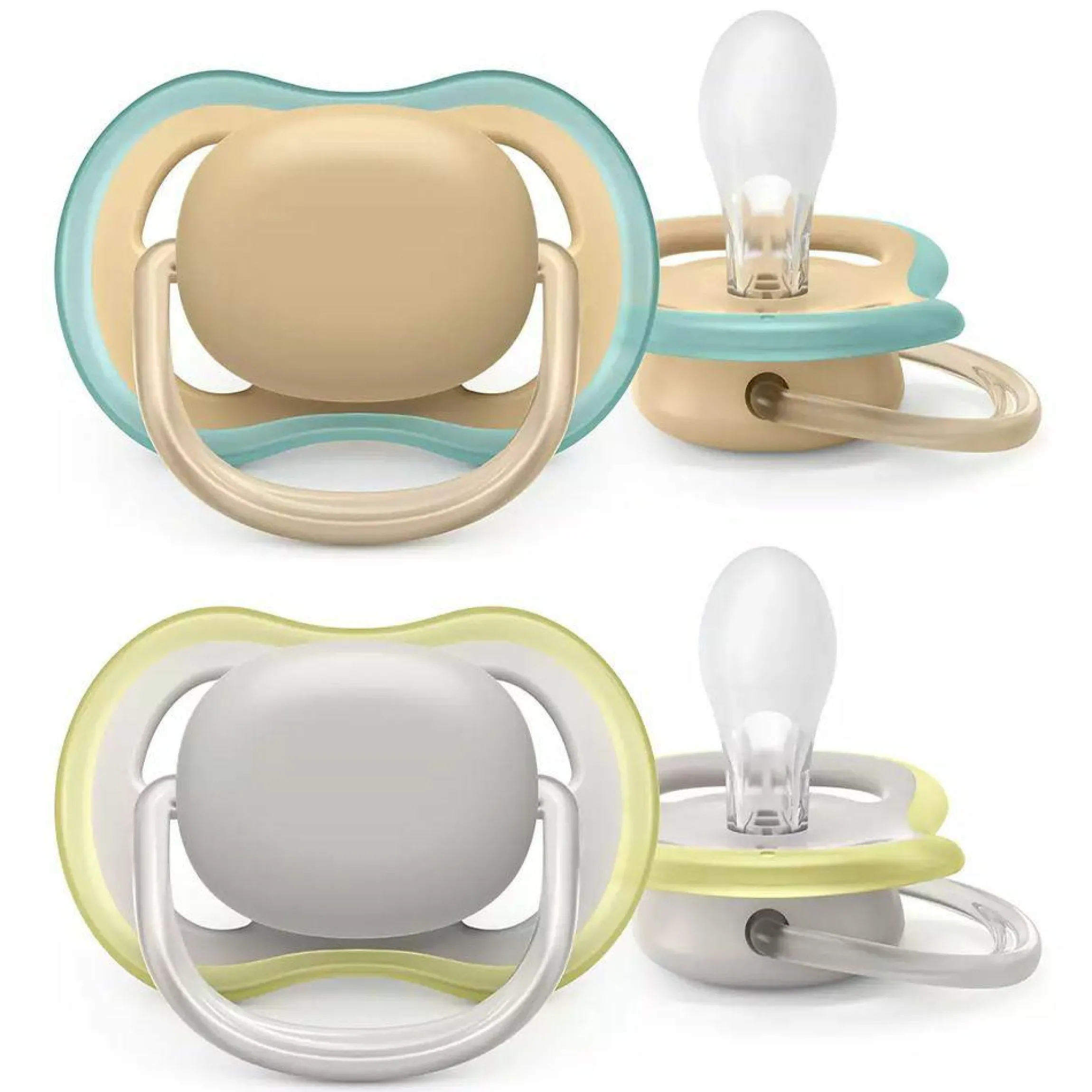 Schnuller 2er Pack Ultra Air 0-6 M - Beige / Grau