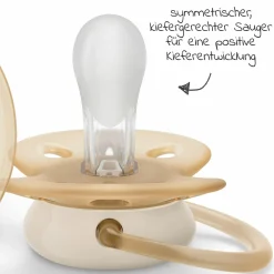 Schnuller 2er Pack Ultra Soft 0-6 M - Beige / Grün