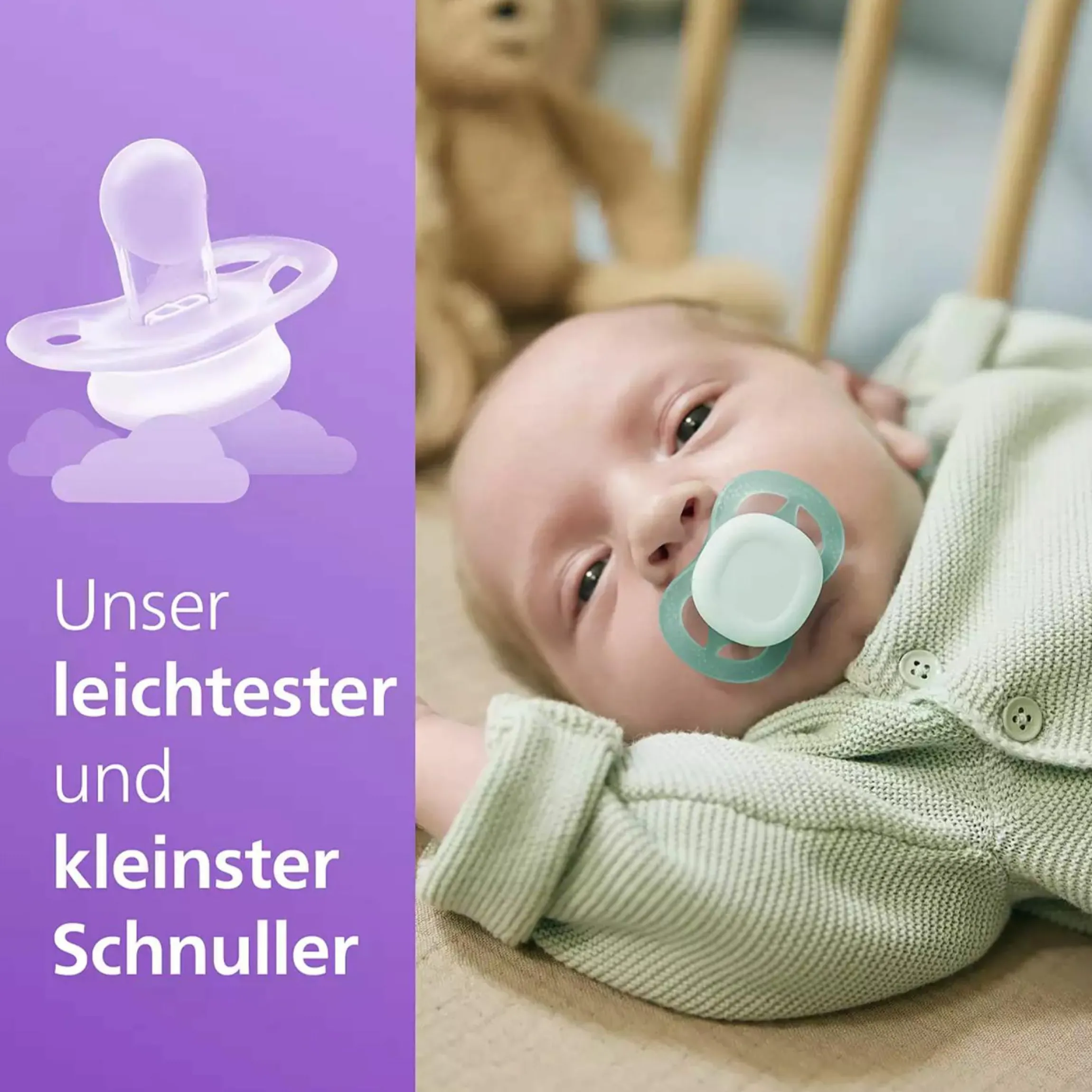 Schnuller 2er Pack Ultra Start - Silikon Newborn 0-2 M - Grün & Blau