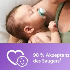 Schnuller 2er Pack Ultra Start - Silikon Newborn 0-2 M - Grün & Blau