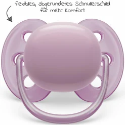 Schnuller 2er Pack Ultra Soft 6-18 M - Orange / Lila