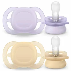 Schnuller 2er Pack Ultra Start - Silikon Newborn 0-2 M - Lila & Orange