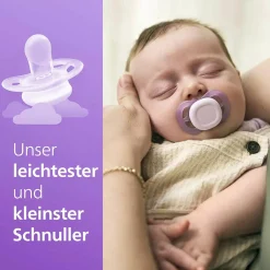 Schnuller 2er Pack Ultra Start - Silikon Newborn 0-2 M - Lila & Orange