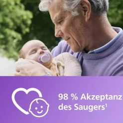 Schnuller 2er Pack Ultra Start - Silikon Newborn 0-2 M - Lila & Orange