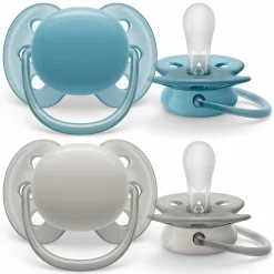 Schnuller 2er Pack Ultra Soft 6-18 M - Blau / Grau