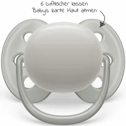 Schnuller 2er Pack Ultra Soft 6-18 M - Blau / Grau