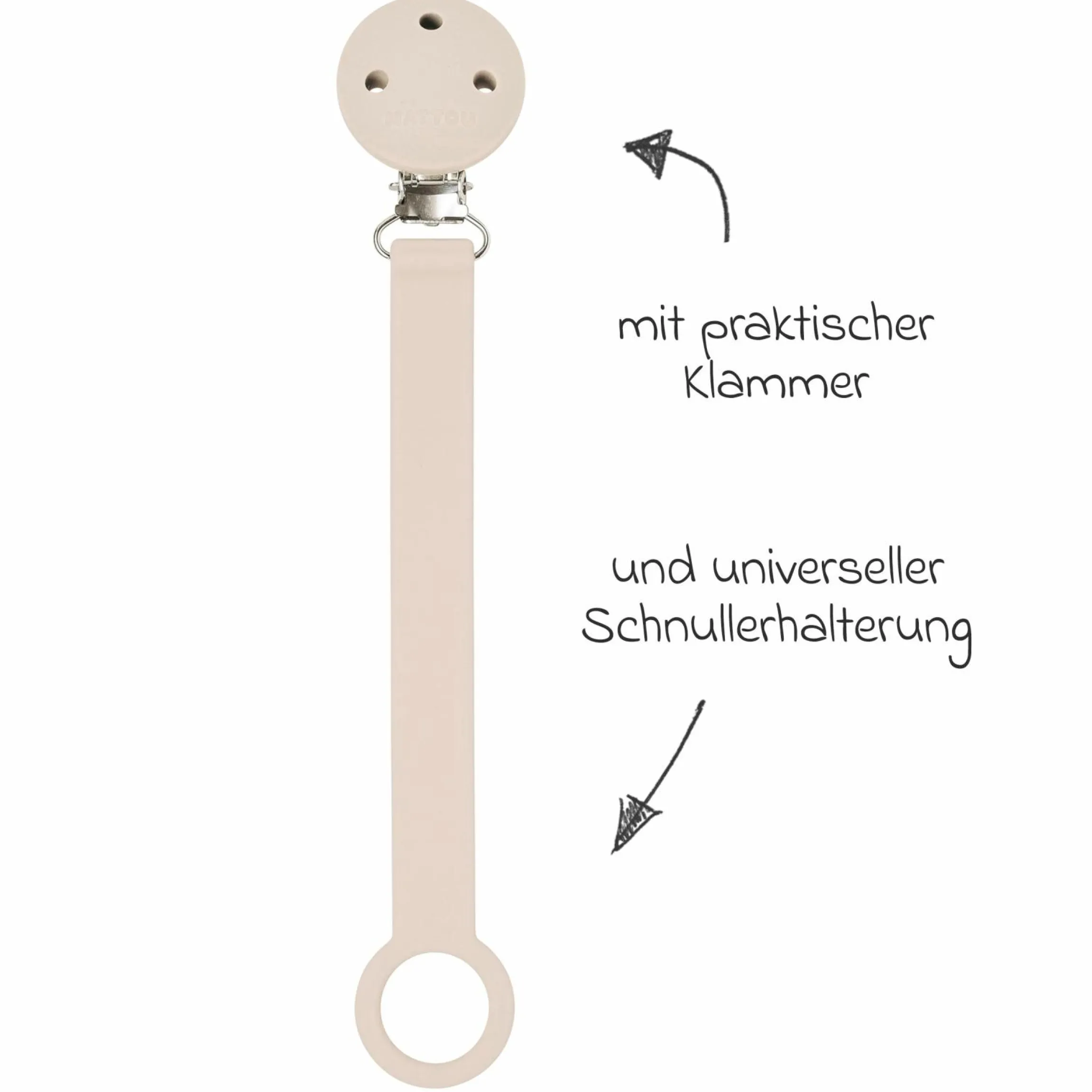 Schnullerband Silikon - Beige