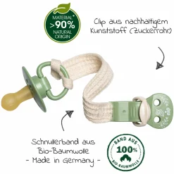 Schnullerband stay green - aus Bio-Baumwolle - Grün