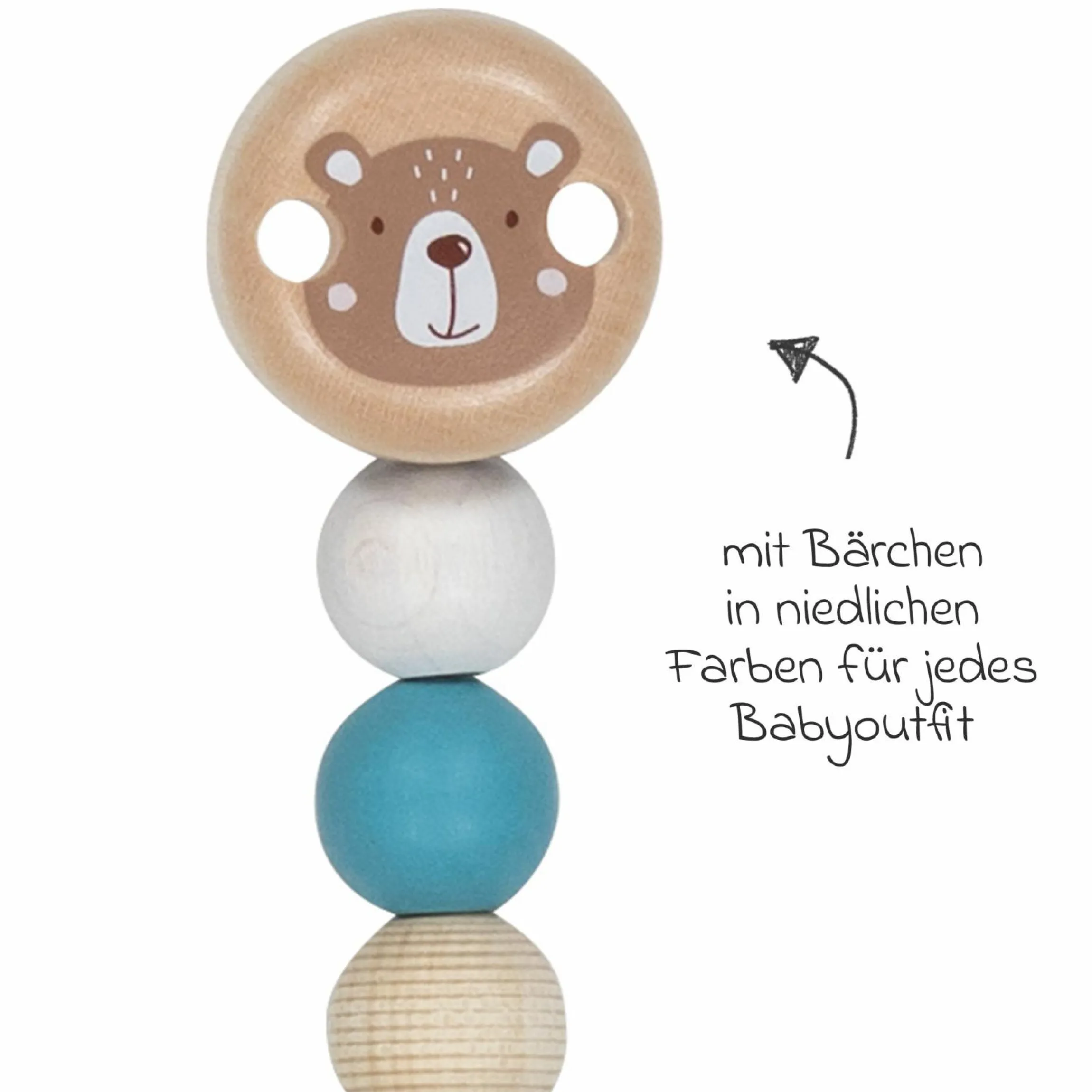 Schnullerkette - Bär - Blau