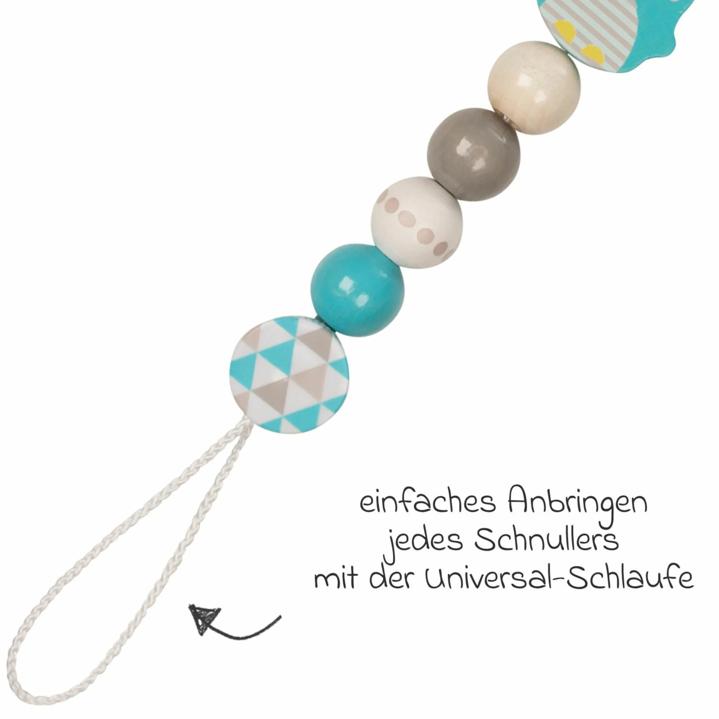 Schnullerkette - Pinguin - Türkis