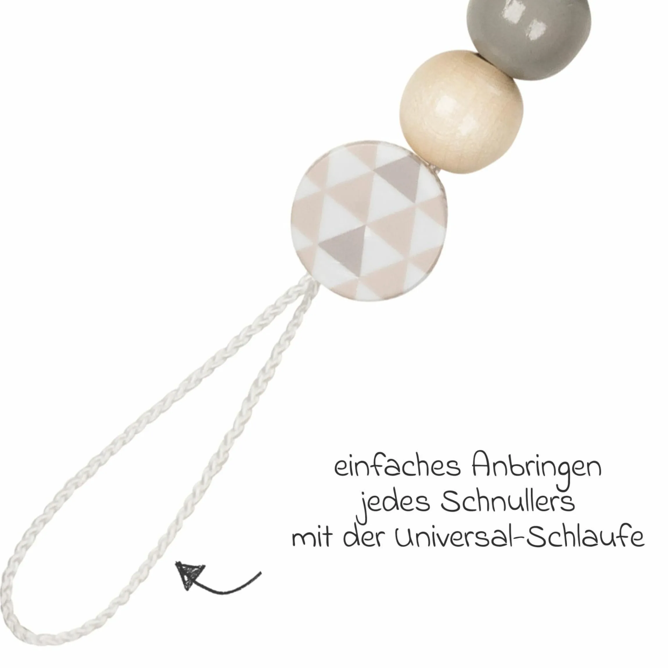 Schnullerkette - Stern - Grau