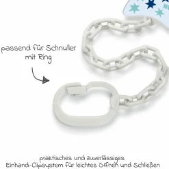 Schnullerkette für Schnuller mit Greifring - Stern - Blau