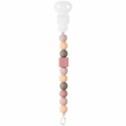 Schnullerkette mit Silikonperlen - Peach