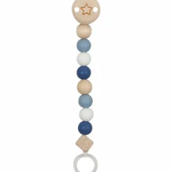Schnullerkette mit Silikonperlen - Sternchen - Blau