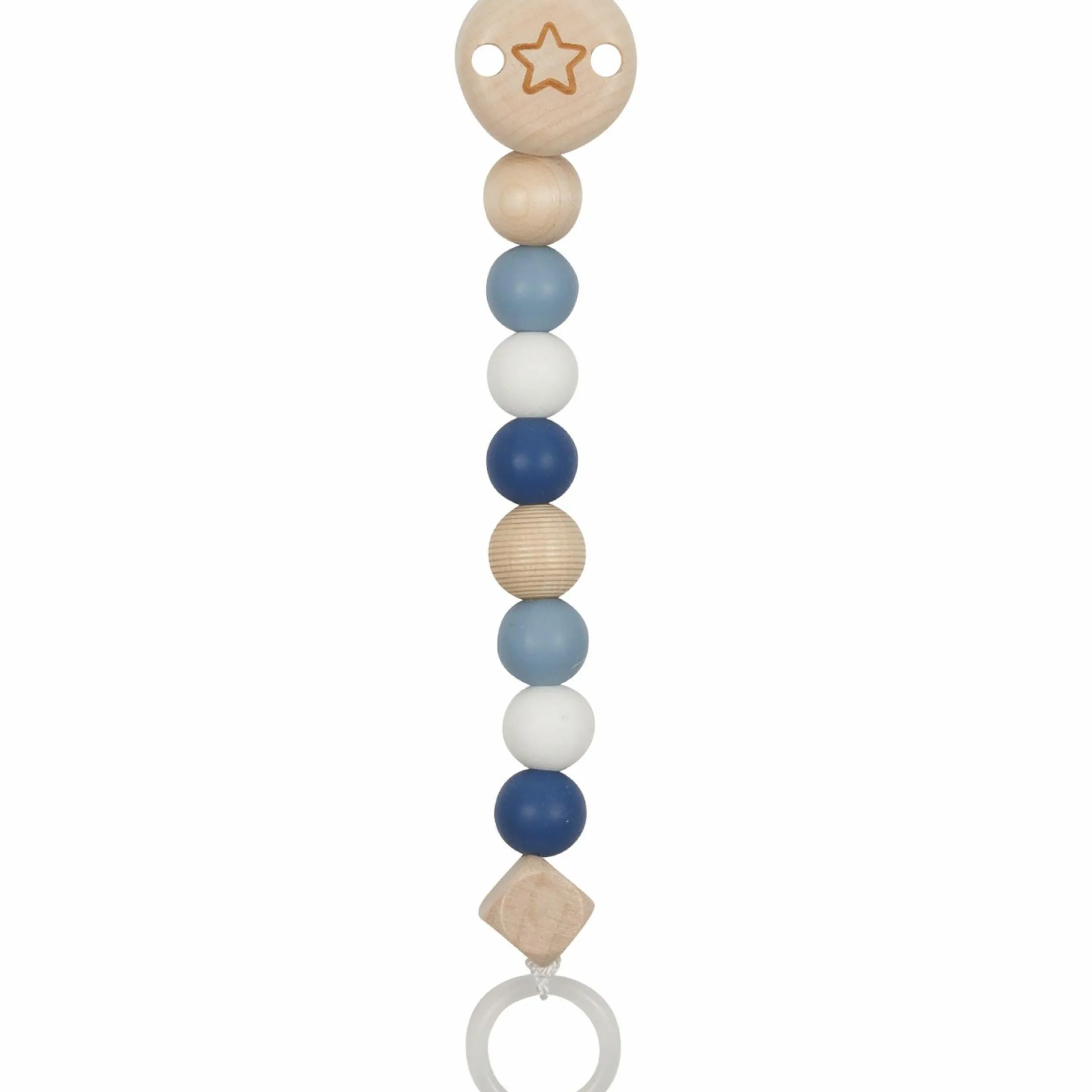 Schnullerkette mit Silikonperlen - Sternchen - Blau