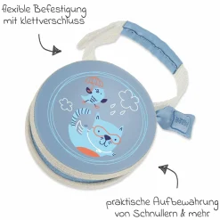 Schnullertasche - Katze - Blau
