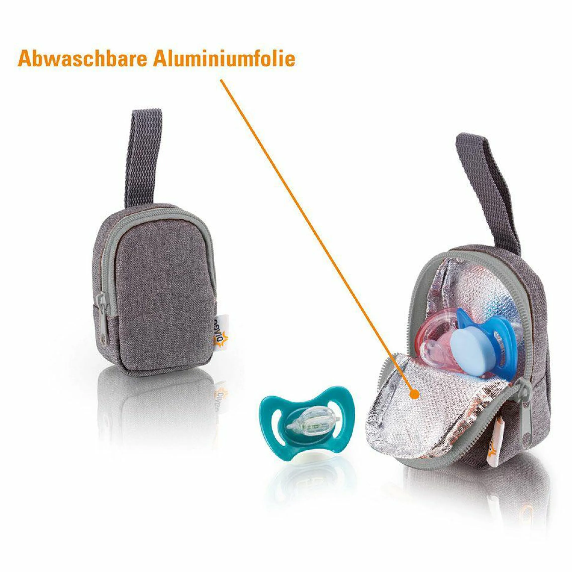 Schnullertasche Deluxe - Grau