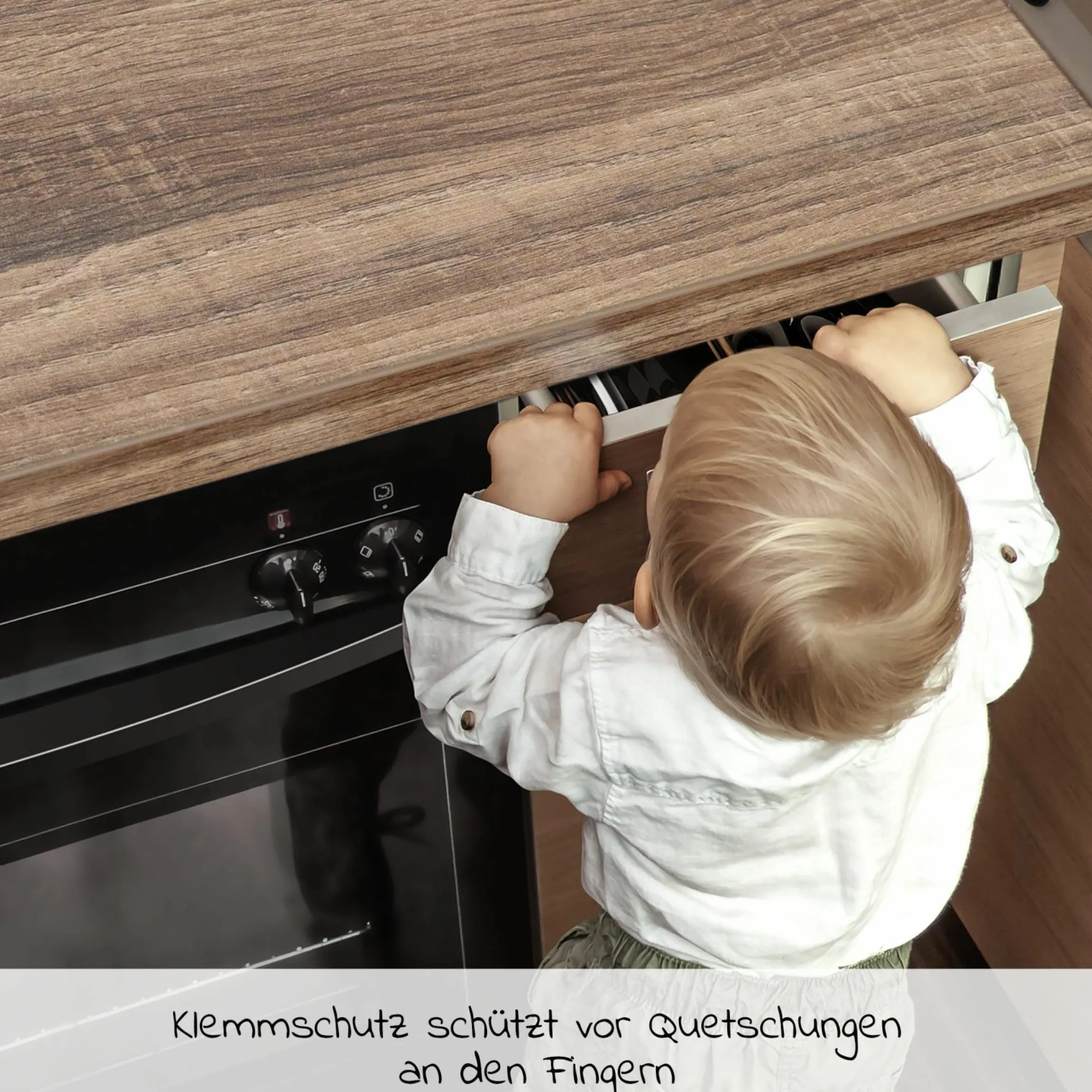 Schubladen- & Schranksicherung 8er Pack mit Montagehilfe - Weiß