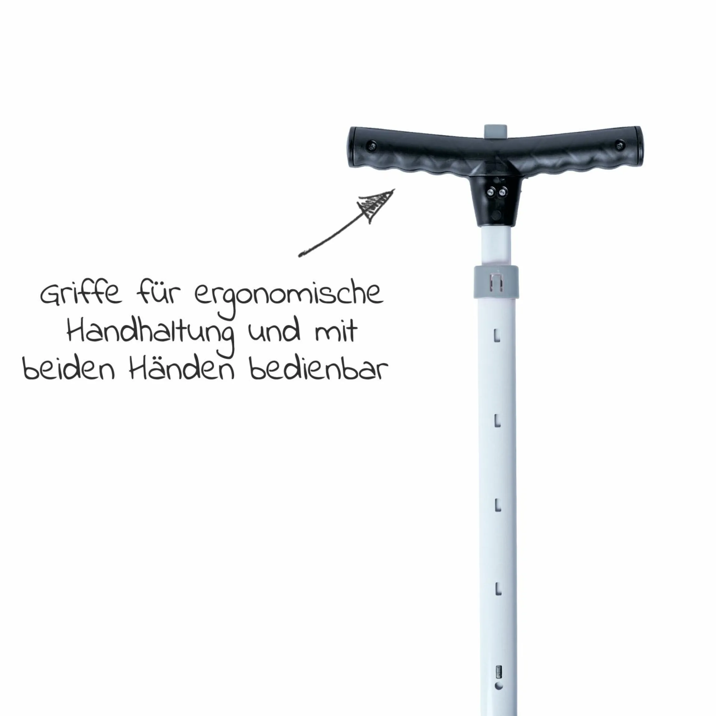Schubstange Premium mit Rückenlehne & Schutzbügel - für Bobby Car - Schwarz