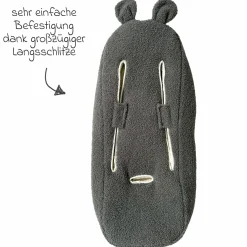 Schurwolle-Fußsack Hukky für Babyschalen & Babywannen - Grey