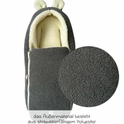 Schurwolle-Fußsack Hukky für Babyschalen & Babywannen - Grey