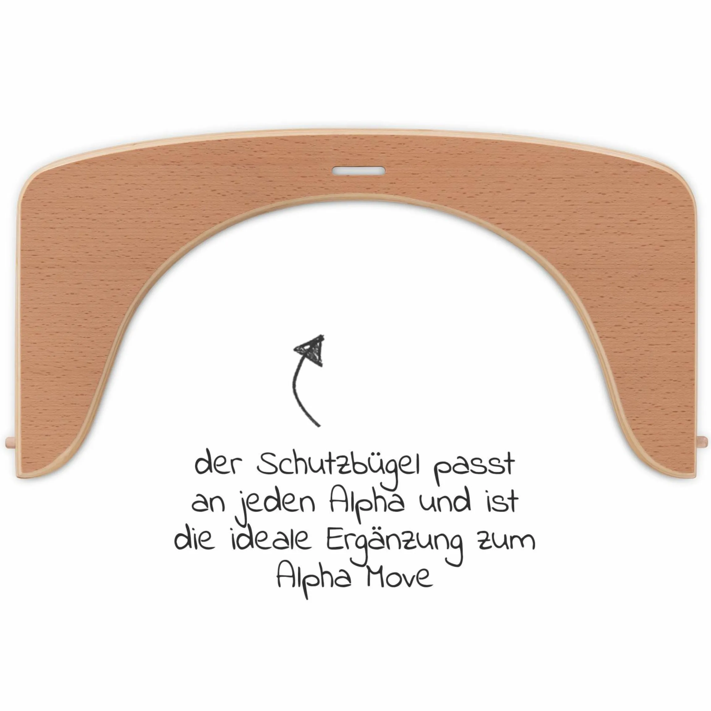 Schutzbügel aus Holz für Alpha Plus Move Hochstuhl - Natur