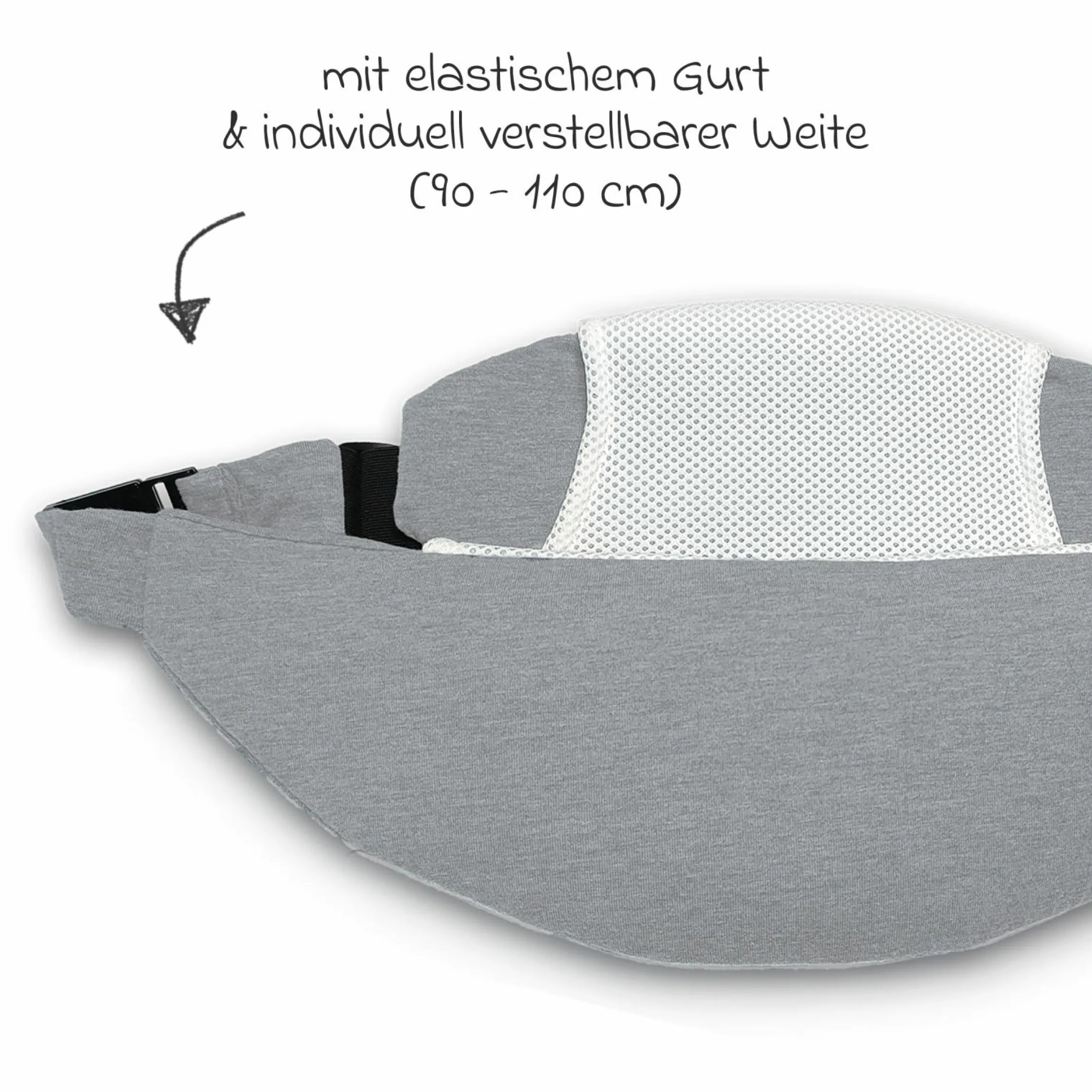Schwangerschafts- & Kaiserschnittgürtel Belly Protect - Melange Mittegrau