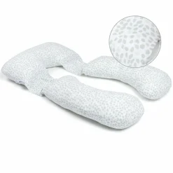 Schwangerschafts- & Stillkissen XXL Maxxy mit PES-Faser-Füllung - ideal für Seitenschläfer - Mini Leaves Green