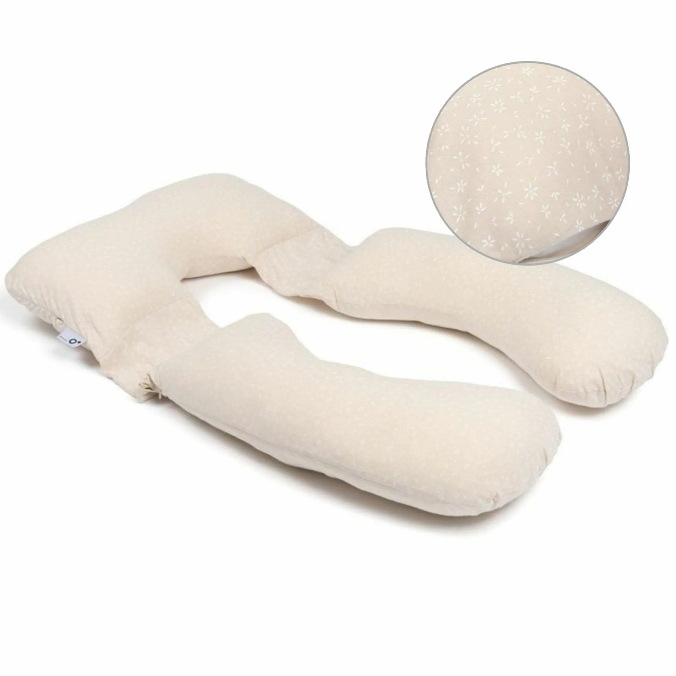Schwangerschafts- & Stillkissen XXL Maxxy mit PES-Faser-Füllung - ideal für Seitenschläfer - Mini Flower Sand