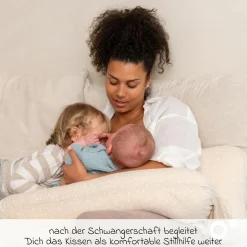 Schwangerschafts- & Stillkissen XXL Maxxy mit PES-Faser-Füllung - ideal für Seitenschläfer - Mini Flower Sand
