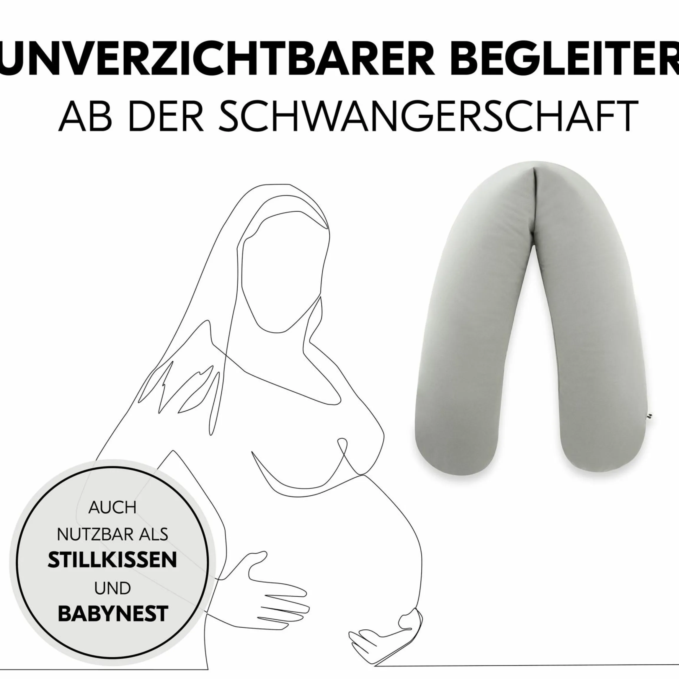 Schwangerschafts- und Stillkissen - Nurse N Care (190 cm Länge) - Anthracite