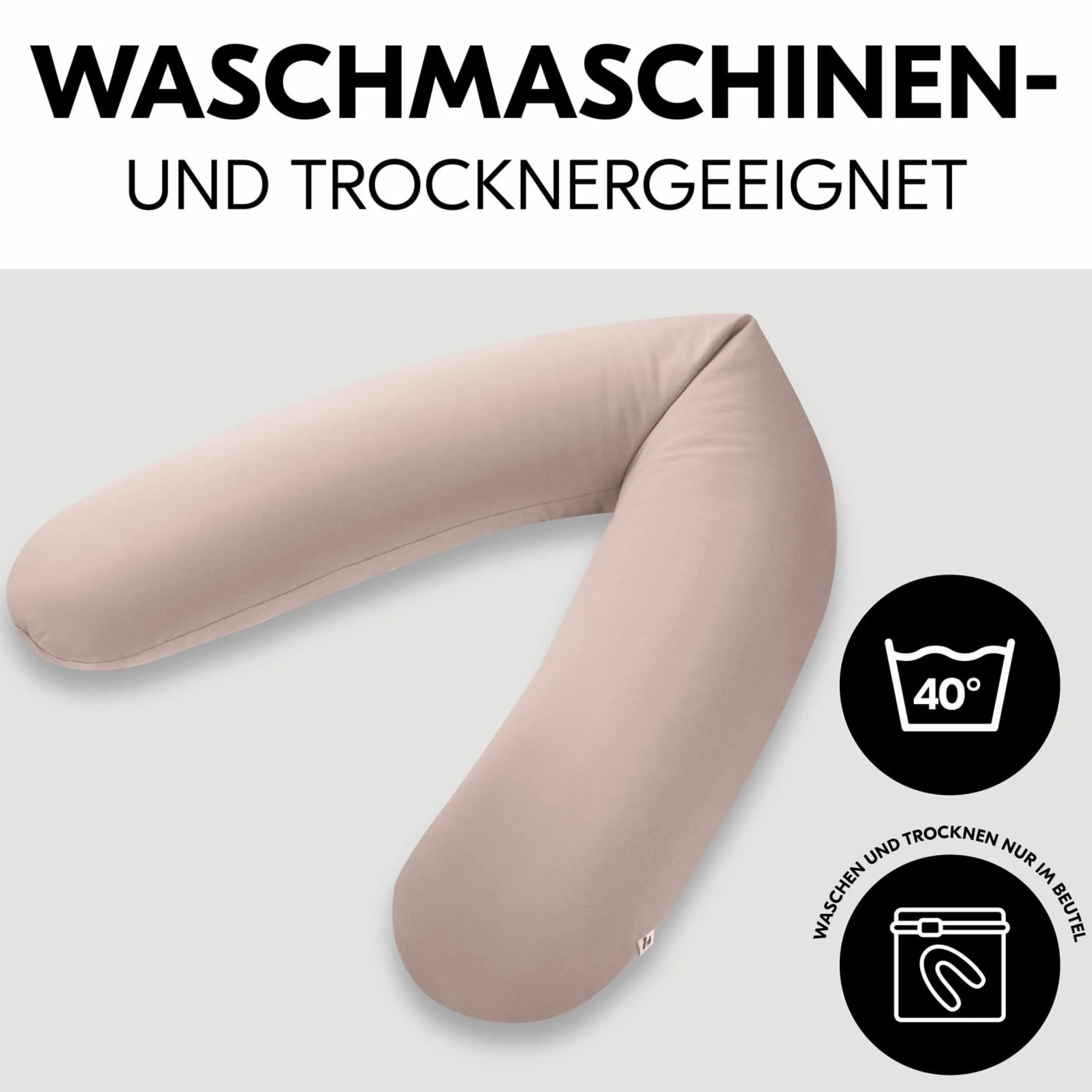 Schwangerschafts- und Stillkissen - Nurse N Care (190 cm Länge) - Smoky Pink