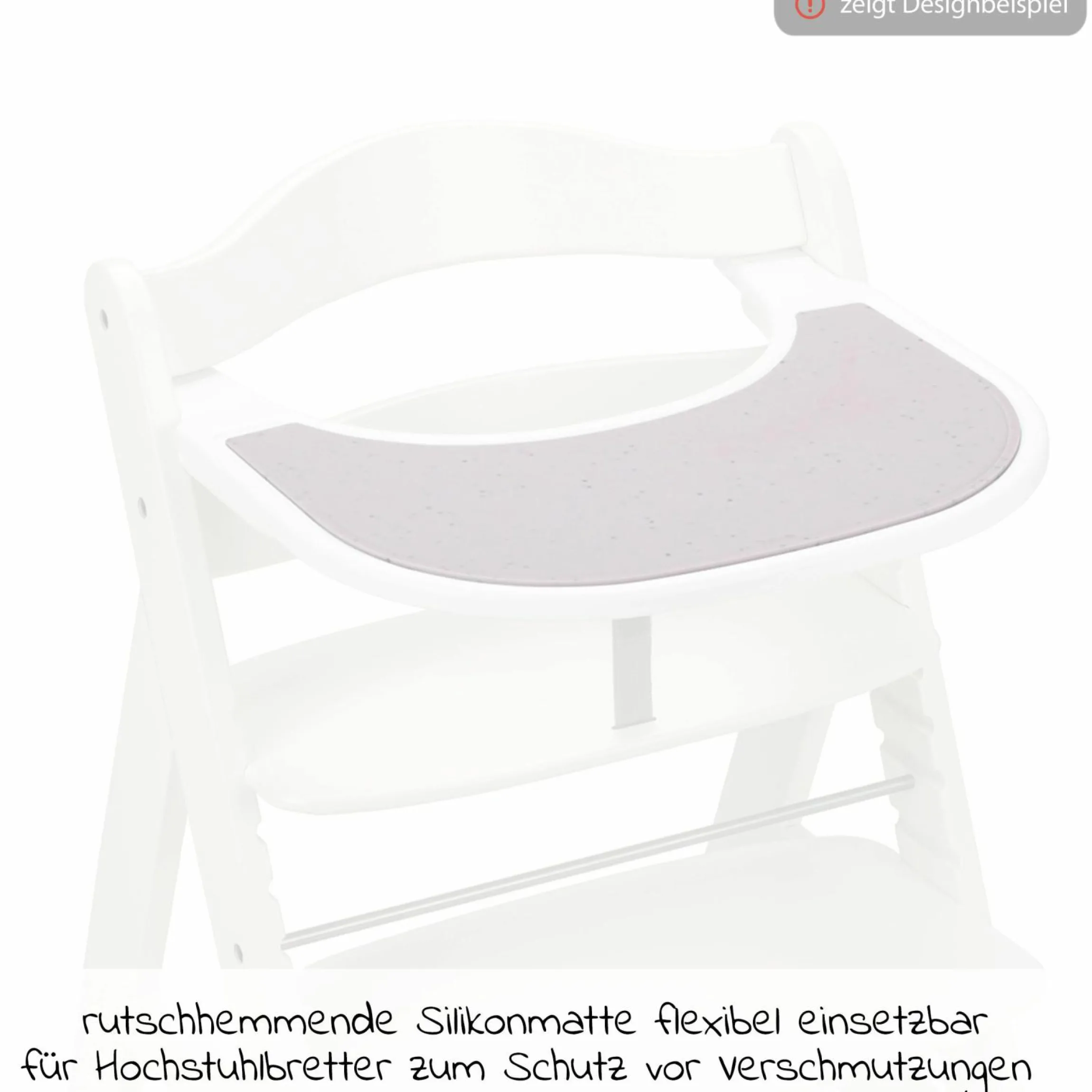 Silikon Auflage für Alpha Essbrett (rutschhemmend und abwischbar) - Highchair Tray Mat - Beige Speckle