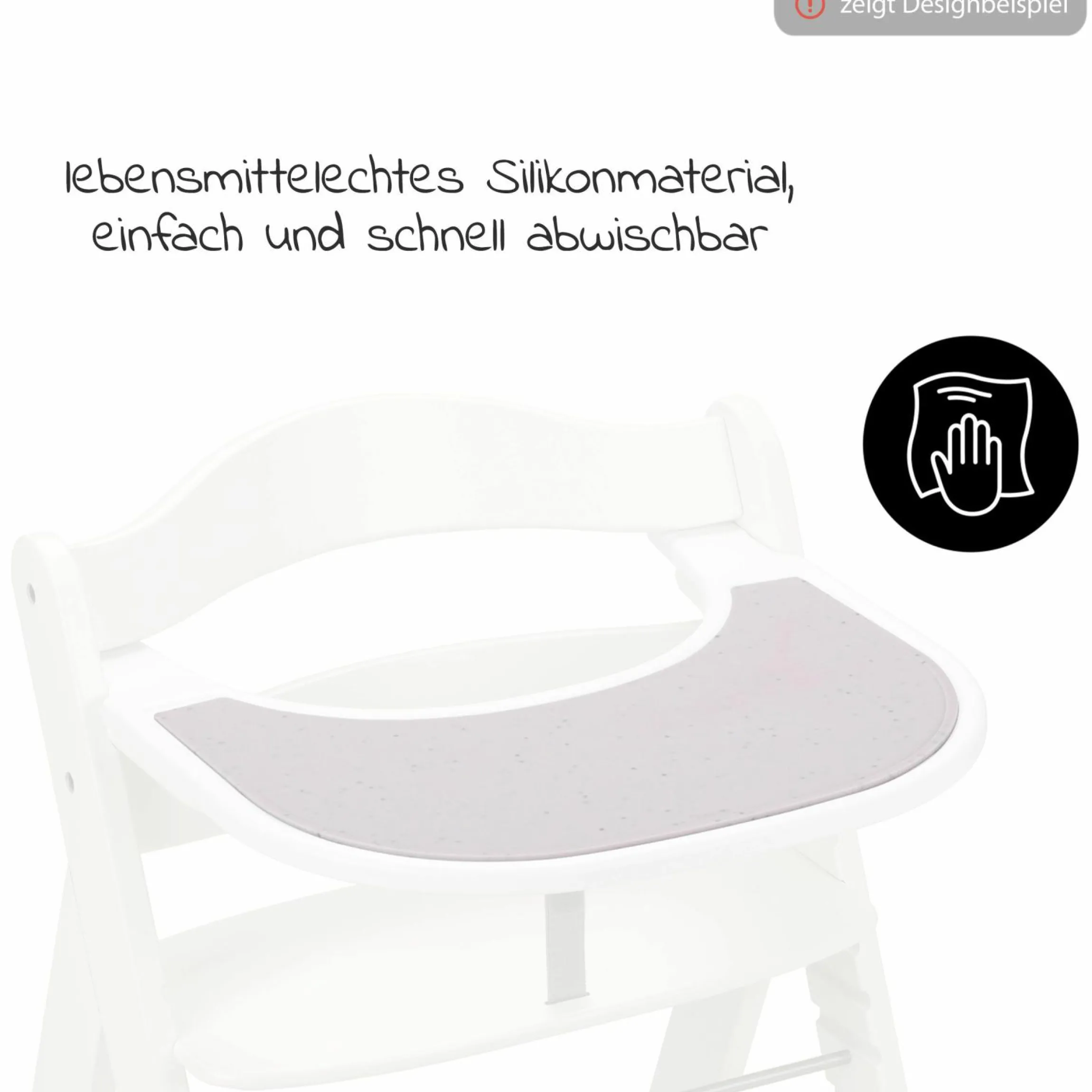 Silikon Auflage für Alpha Essbrett (rutschhemmend und abwischbar) - Highchair Tray Mat - Beige Speckle
