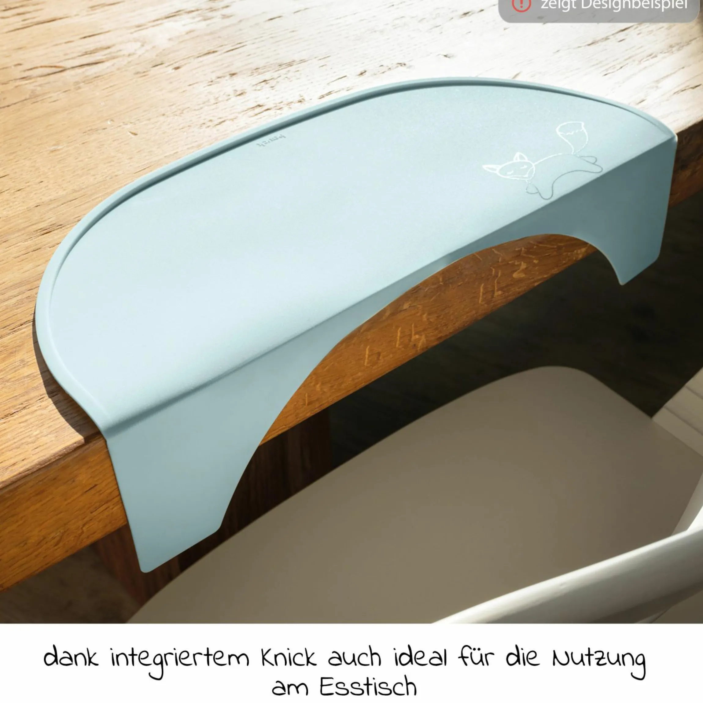 Silikon Auflage für Alpha Essbrett (rutschhemmend und abwischbar) - Highchair Tray Mat - Mint Fox
